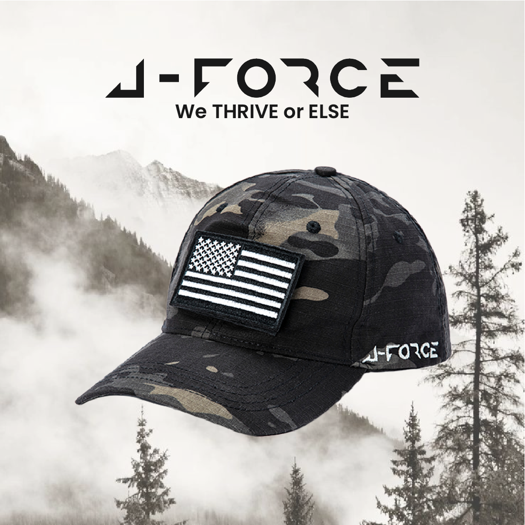 JForce - Tactical Cap for Men with US Patch Included We Thrive or Else